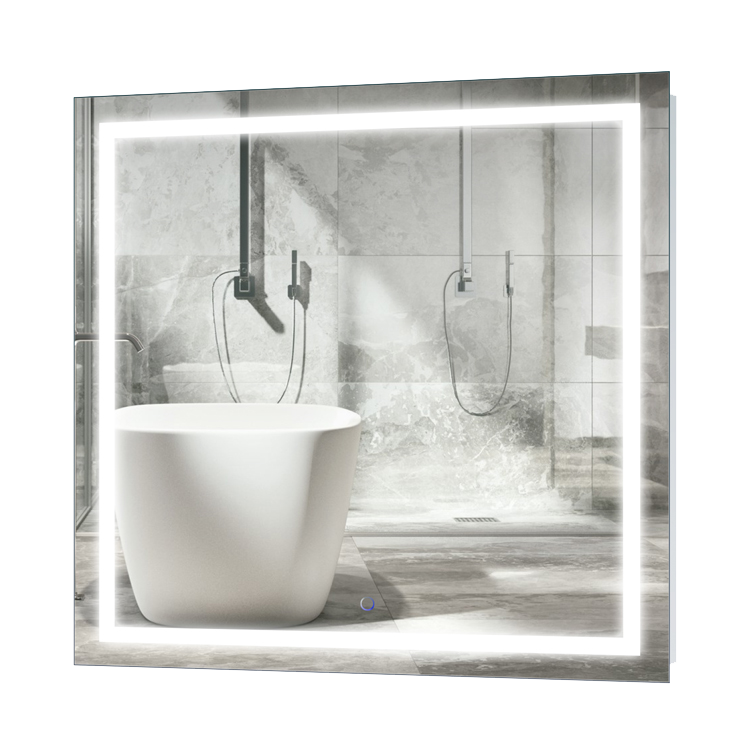 Krugg Icon 36" X 36" LED Bathroom Mirror w/ Dimmer & Defogger | Large Square Lighted Vanity Mirror ICON3636