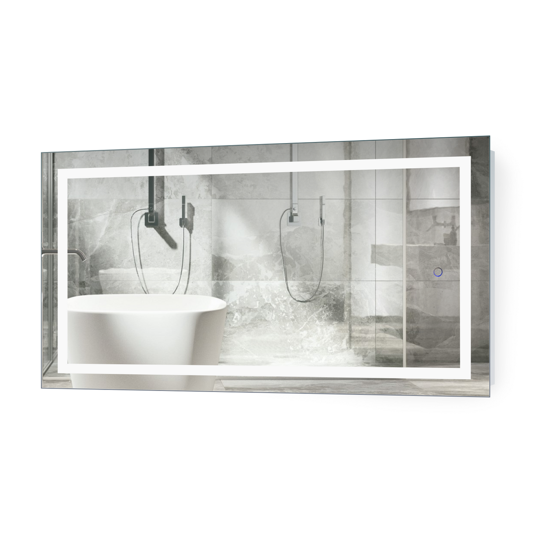 Krugg Icon 42" x 24" LED Bathroom Mirror With Dimmer & Defogger | Lighted Vanity Mirror ICON4224