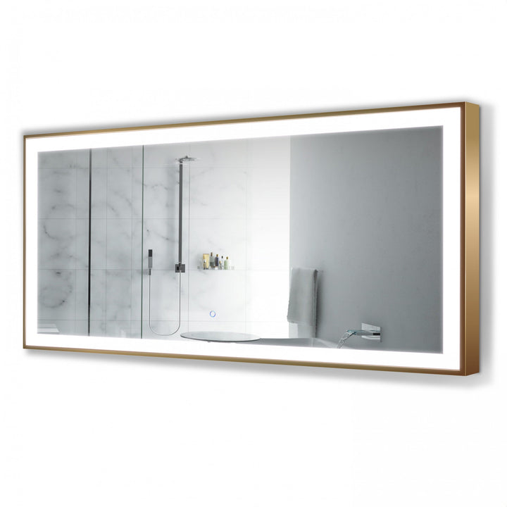 Krugg 60" X 30" Gold Soho LED Bathroom Mirror SOHO6030G