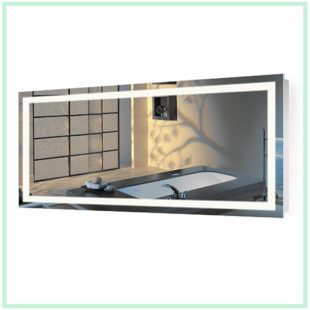 Krugg  Icon 60" X 30" LED Bathroom Mirror  with Dimmer & Defogger Large Lighted Vanity Mirror ICON6030