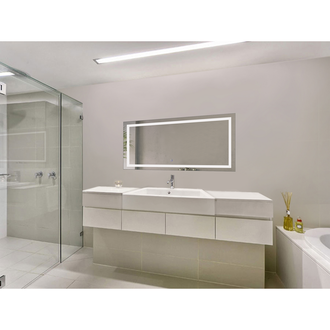 Krugg Icon 48" X 24" LED Bathroom Mirror with Dimmer & Defogger  Lighted Vanity Mirror  ICON4824