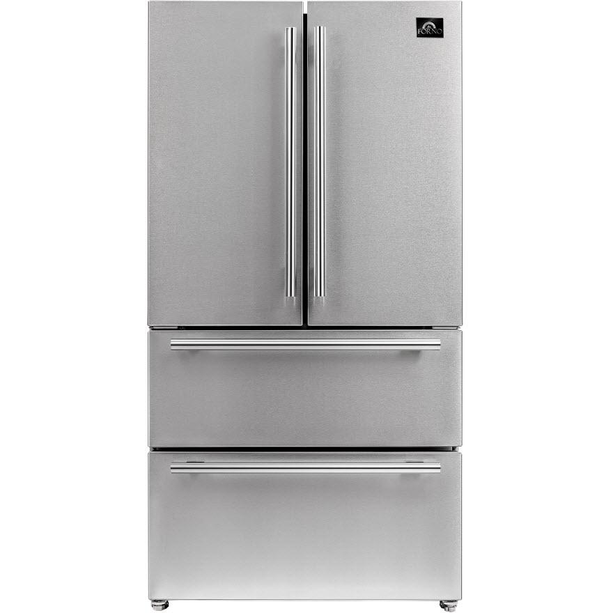 Forno 36-inch, 19.2 cu.ft. Counter-Depth French 4-Door Refrigerator with Internal Ice Maker FFRBI1820-36S