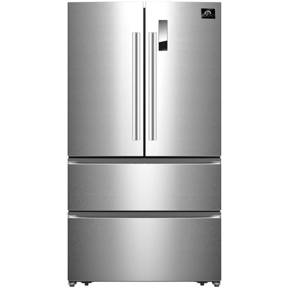 Forno 33-inch, 18.9 cu.ft. Freestanding French 4-Door Refrigerator with Double-Flow Cooling System FFFFD1907-33SB