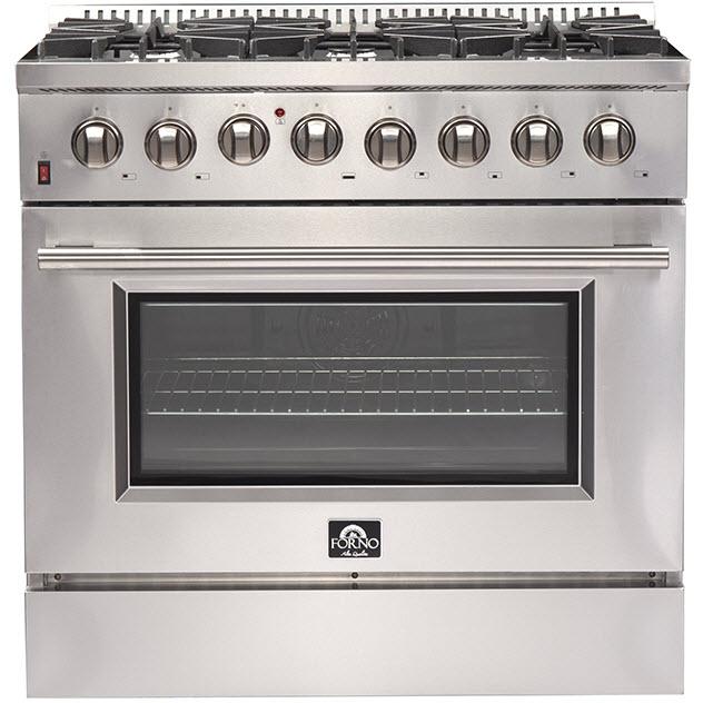 Forno Galiano Alta Qualita 36-inch Freestanding Dual Fuel Range with Convection Technology FFSGS6156-36