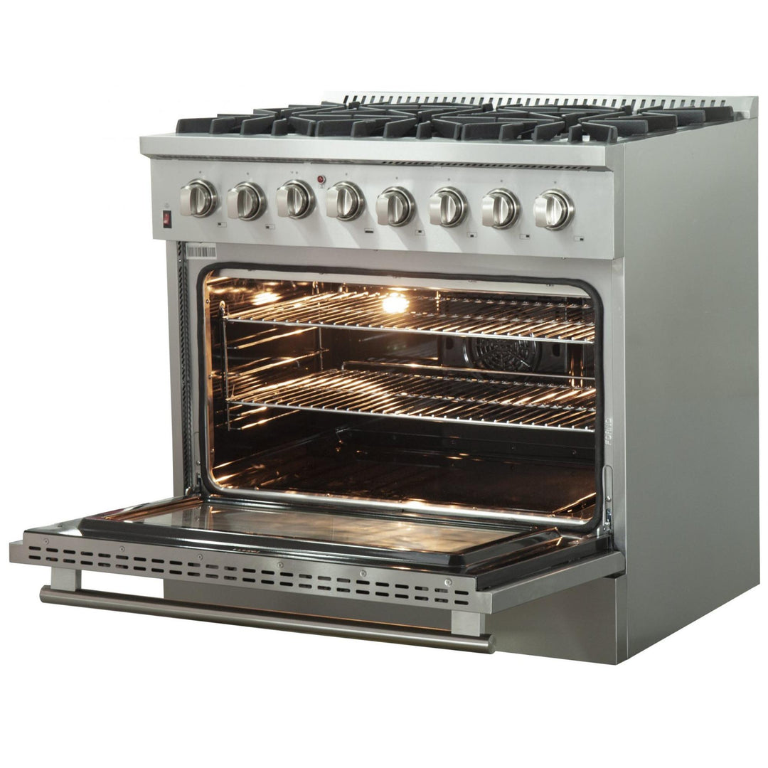 Forno Galiano Alta Qualita 36-inch Freestanding Dual Fuel Range with Convection Technology FFSGS6156-36