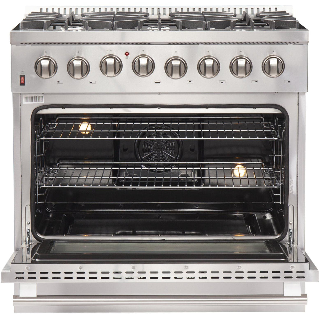 Forno Galiano Alta Qualita 36-inch Freestanding Dual Fuel Range with Convection Technology FFSGS6156-36
