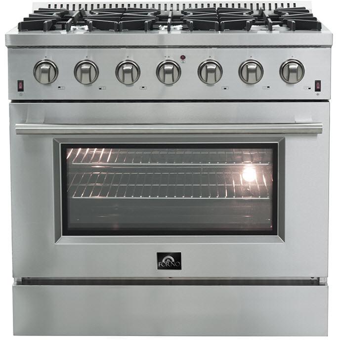 Forno Galiano Alta Qualita 36-inch Freestanding Gas Range with Convection Technology FFSGS6244-36