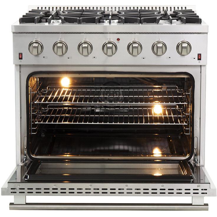 Forno Galiano Alta Qualita 36-inch Freestanding Gas Range with Convection Technology FFSGS6244-36