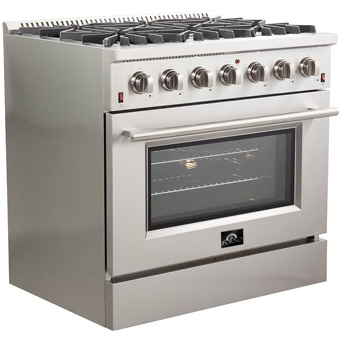 Forno Galiano Alta Qualita 36-inch Freestanding Gas Range with Convection Technology FFSGS6244-36