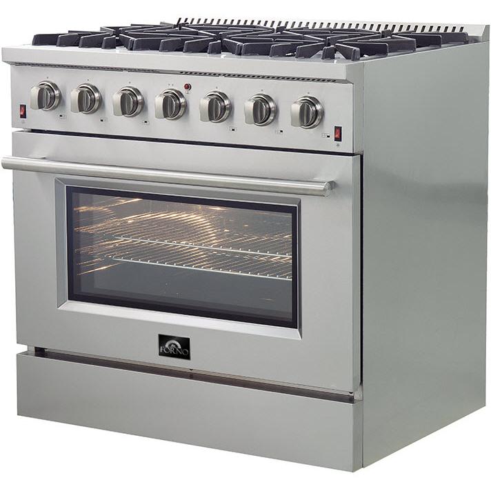 Forno Galiano Alta Qualita 36-inch Freestanding Gas Range with Convection Technology FFSGS6244-36