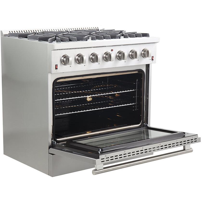 Forno Galiano Alta Qualita 36-inch Freestanding Gas Range with Convection Technology FFSGS6244-36