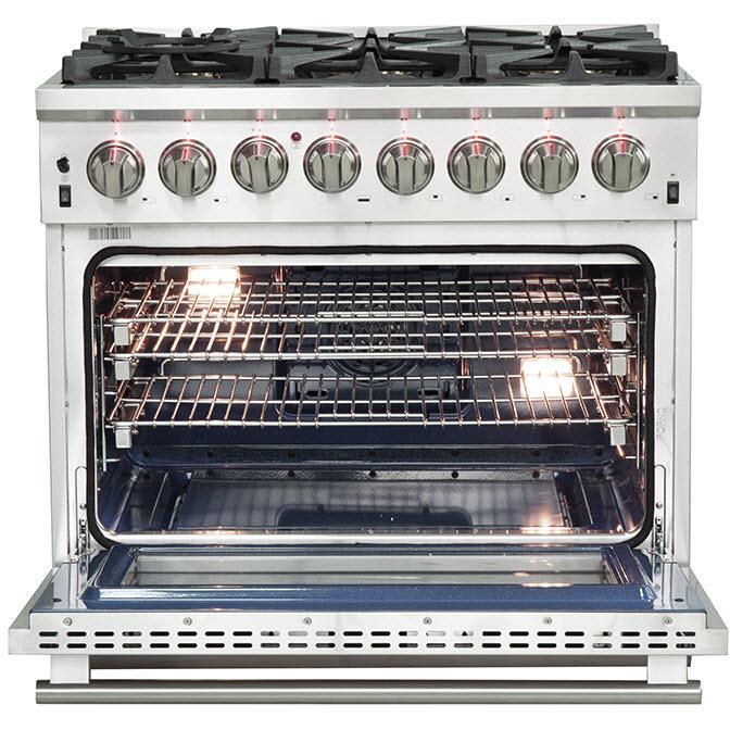 Forno Capriasca Alta Qualita 36-inch Freestanding Dual Fuel Range with Convection Technology FFSGS6187-36
