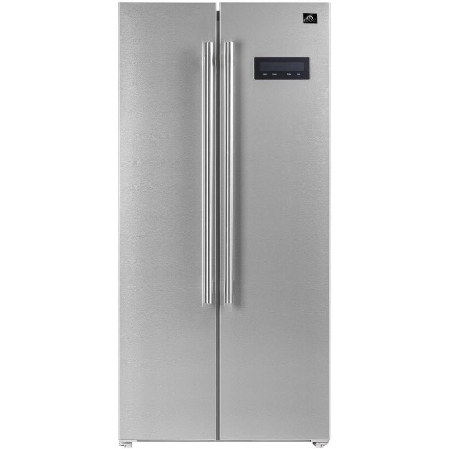 Forno 33-inch, 15.6 cu.ft. Freestanding Side-by-Side Refrigerator with LED Display on Door FFRBI1805-33SB