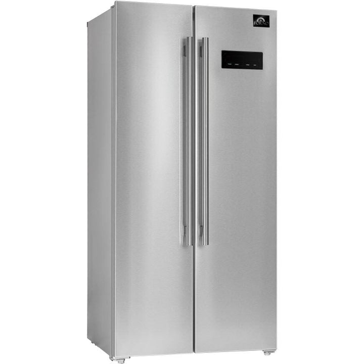 Forno 33-inch, 15.6 cu.ft. Freestanding Side-by-Side Refrigerator with LED Display on Door FFRBI1805-33SB