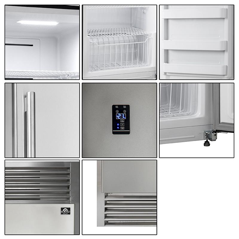 Forno 60-inch, 27.6 cu.ft. Built-in Refrigerator and Freezer Combo with LED Display FFFFD1933-60S