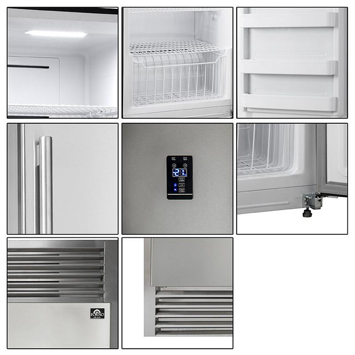 Forno 60-inch, 27.6 cu.ft. Built-in Refrigerator and Freezer Combo with LED Display FFFFD1933-60S