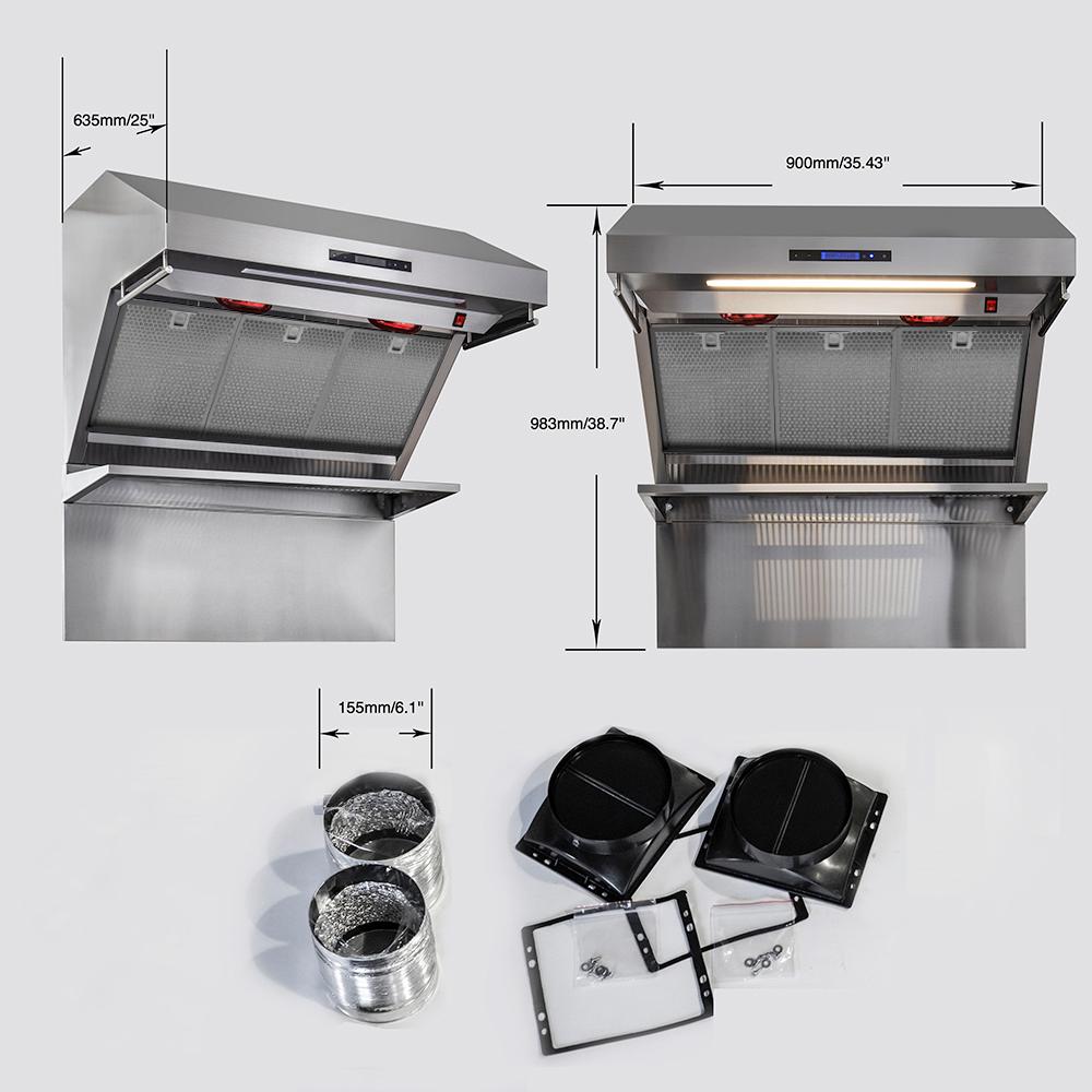 Forno 48-inch Series Alta Qualita Wall Mount Range Hood FRHWM5029-48HB