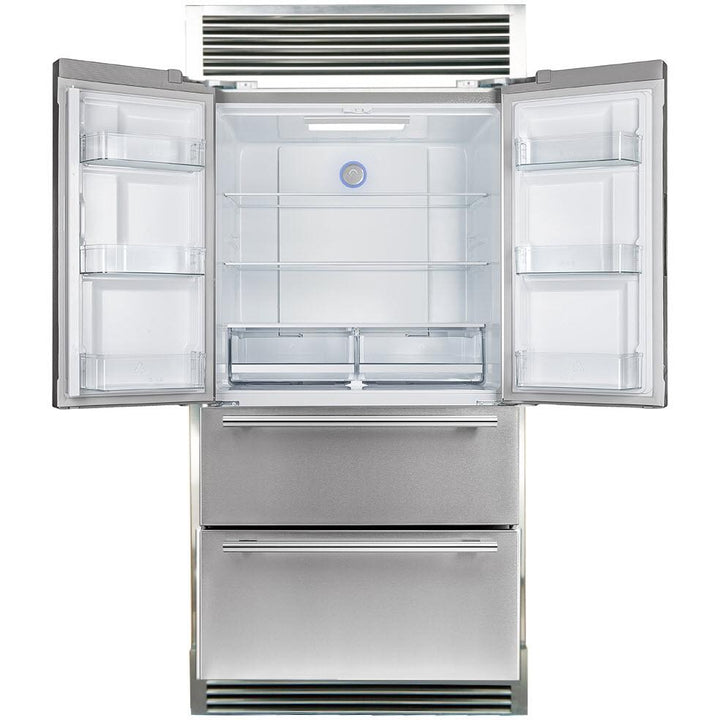 Forno 36-inch, 19.2 cu.ft. Freestanding French 4-Door Refrigerator with Interior Ice Maker FFRBI1820-40SG