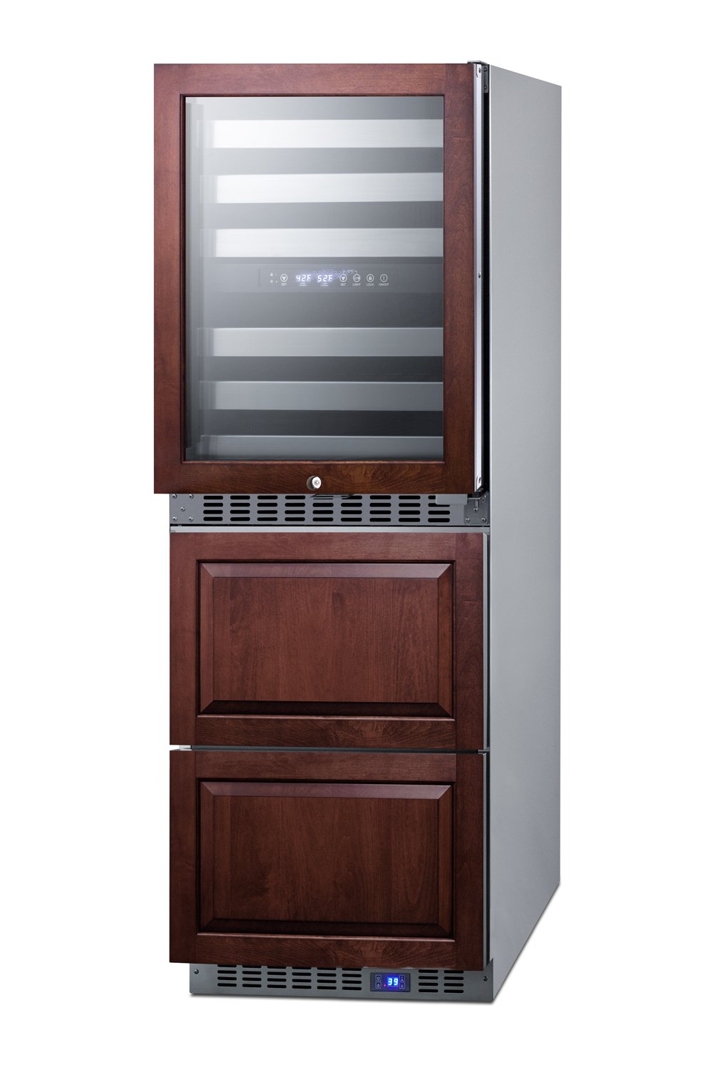 SUMMIT 24" Wide Combination Dual-Zone Wine Cellar and 2-Drawer All-Refrigerator
