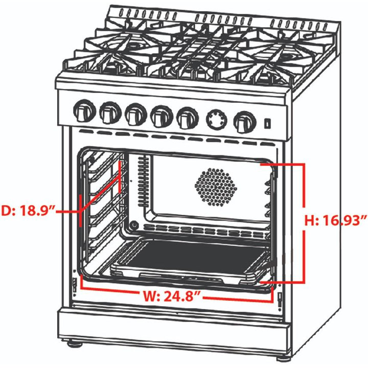 Forno Lazio 30" Freestanding Gas Range FFSGS6276-30