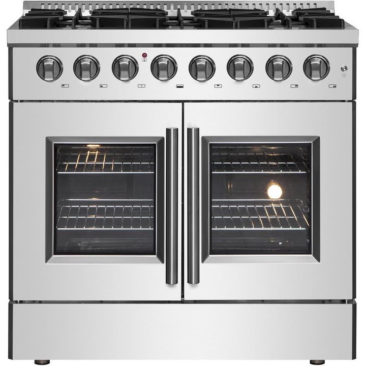 Forno Galiano 36" Freestanding French Door Dual Fuel Range FFSGS6356-36