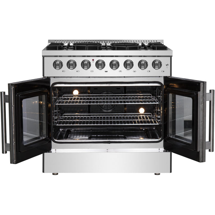 Forno Galiano 36" Freestanding French Door Dual Fuel Range FFSGS6356-36