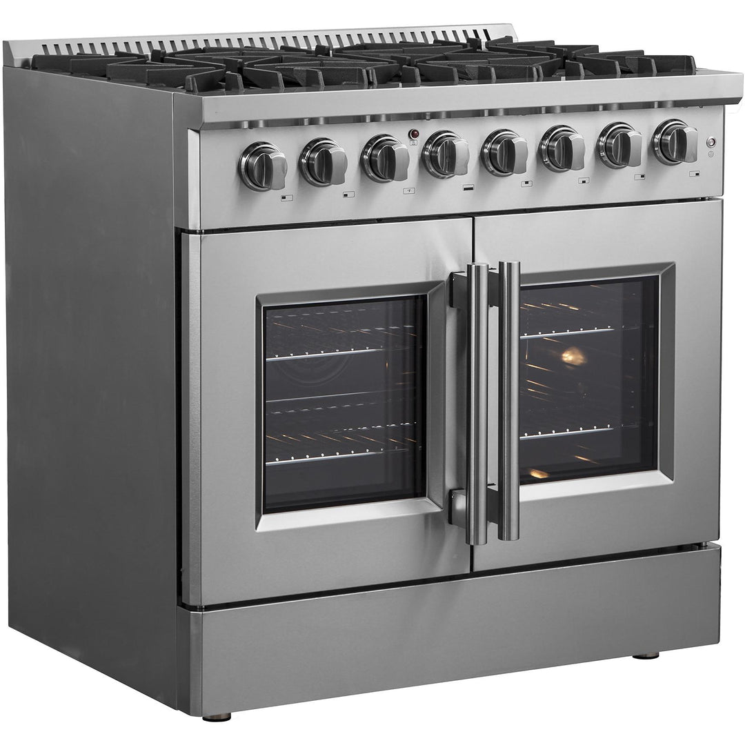 Forno Galiano 36" Freestanding French Door Dual Fuel Range FFSGS6356-36