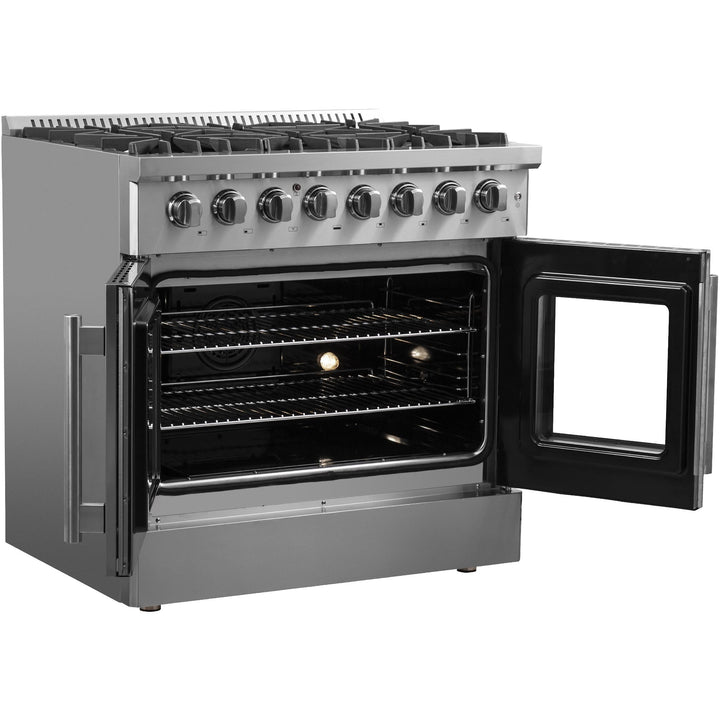 Forno Galiano 36" Freestanding French Door Dual Fuel Range FFSGS6356-36