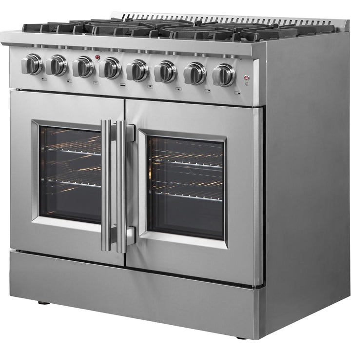 Forno Galiano 36" Freestanding French Door Dual Fuel Range FFSGS6356-36