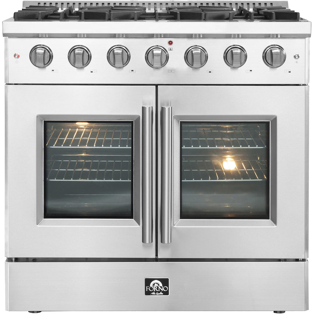 Forno Galiano 36" Freestanding French Door Gas Range FFSGS6444-36