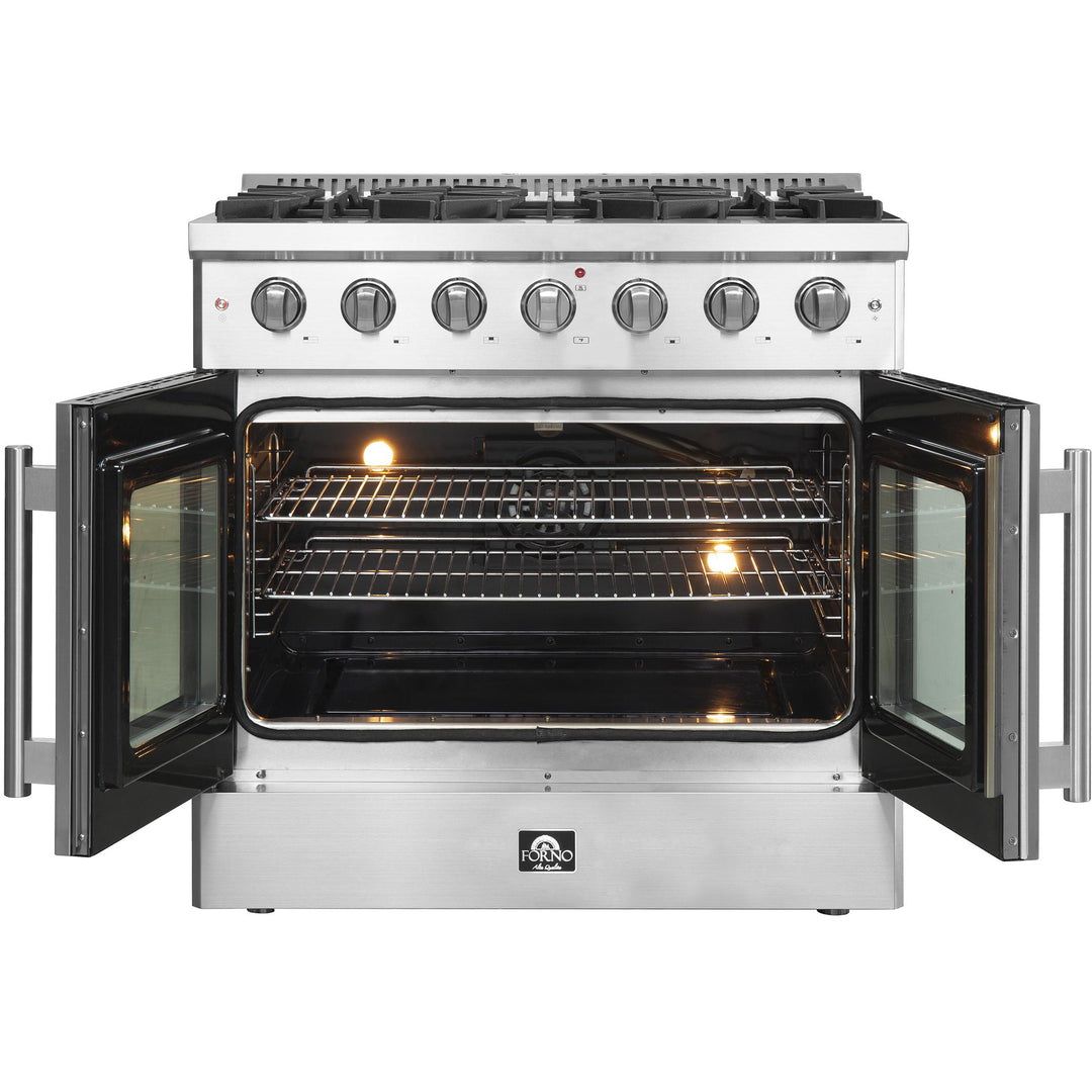 Forno Galiano 36" Freestanding French Door Gas Range FFSGS6444-36