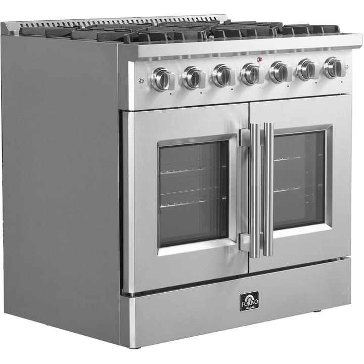 Forno Galiano 36" Freestanding French Door Gas Range FFSGS6444-36