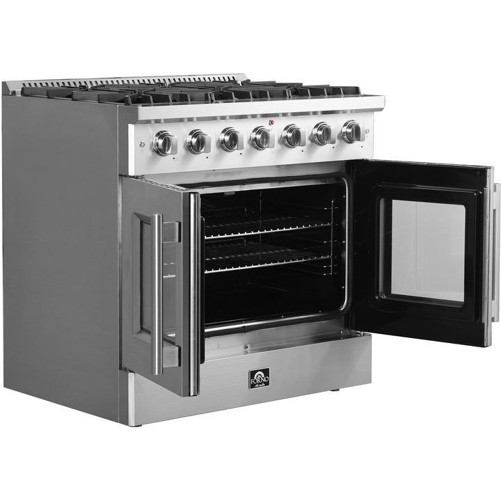 Forno Galiano 36" Freestanding French Door Gas Range FFSGS6444-36