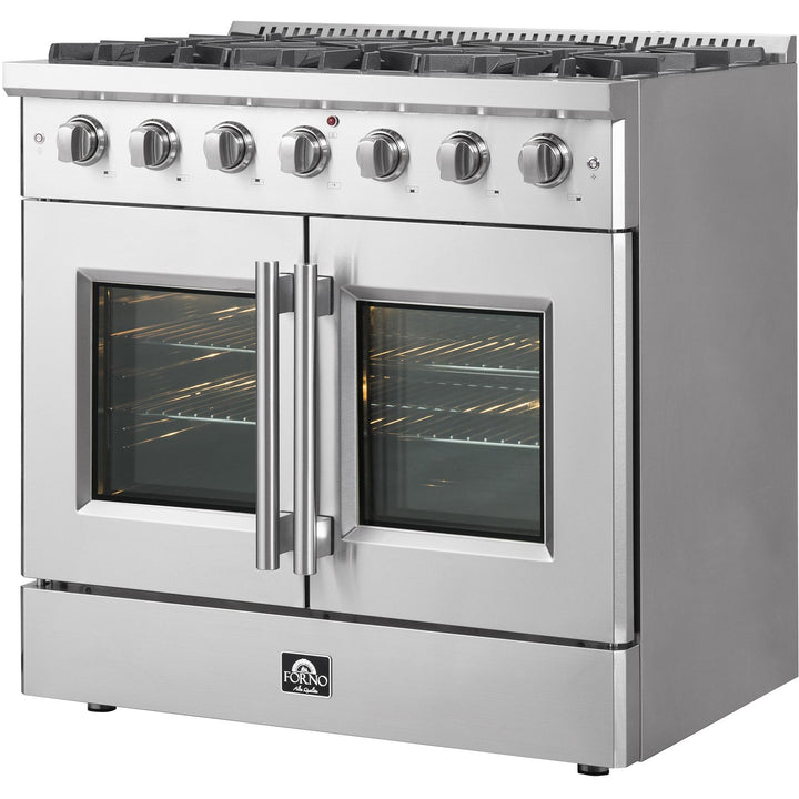 Forno Galiano 36" Freestanding French Door Gas Range FFSGS6444-36