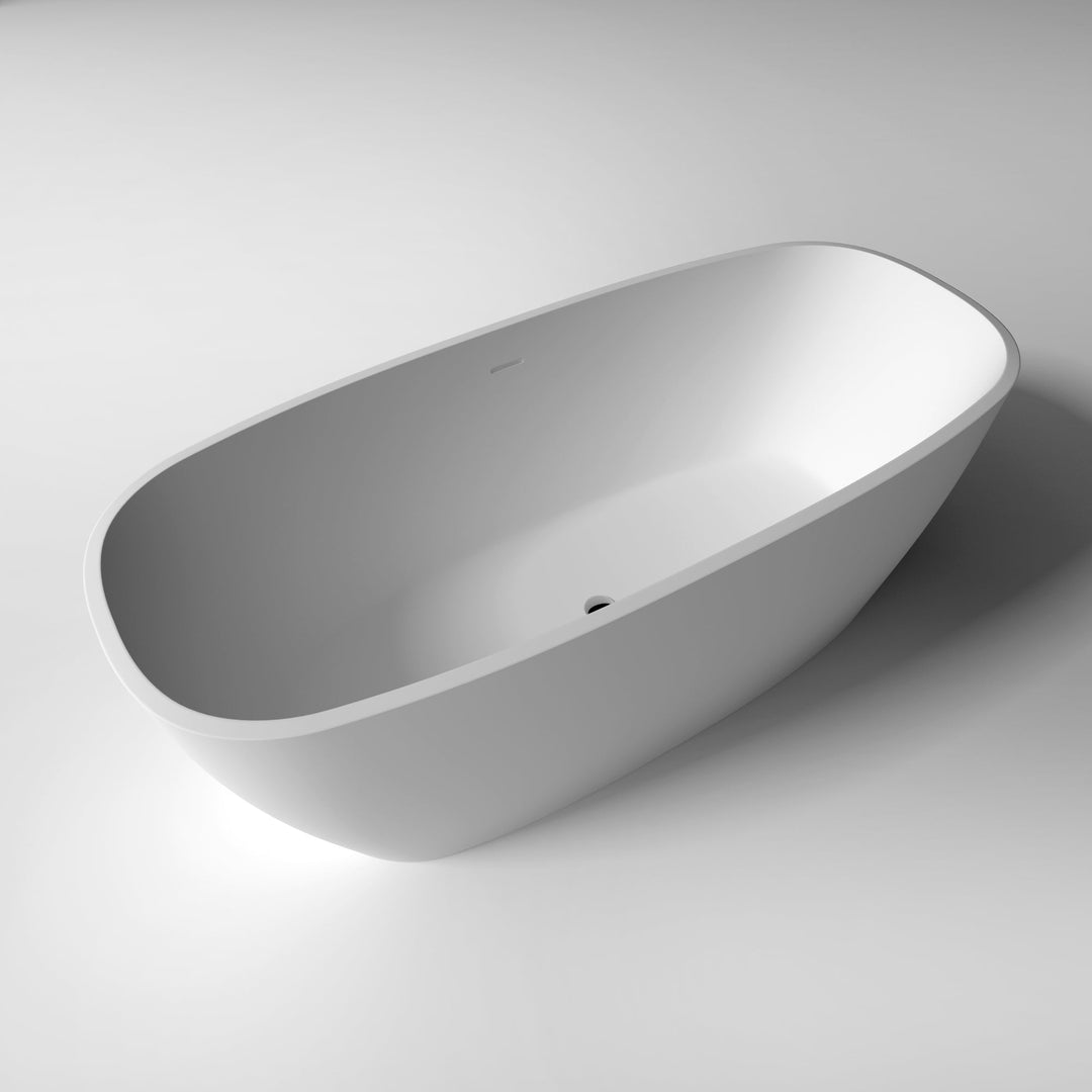 Legion Furniture WJ8639 Series 65” Matt White Solid Surface Bath Tub