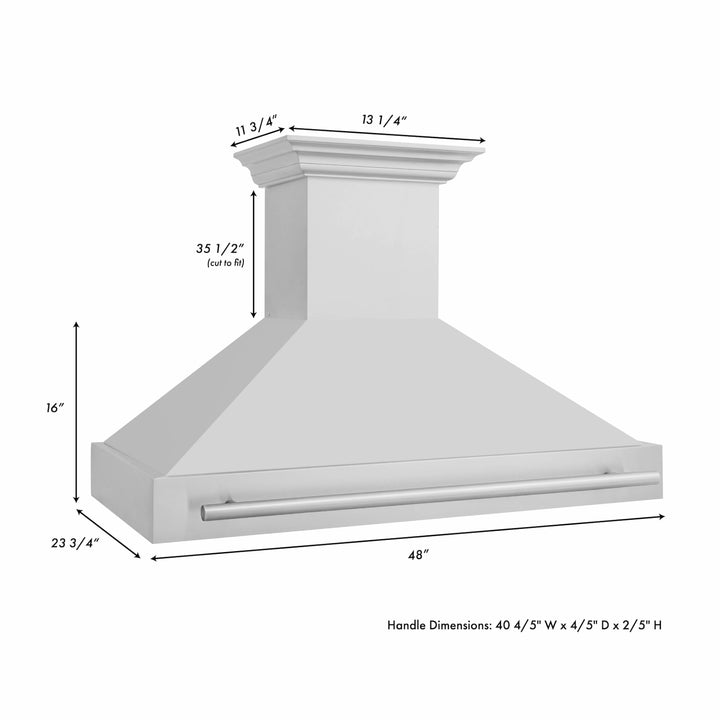 ZLINE 48 in. Stainless Steel Range Hood with Stainless Steel Handle (8654STX-48)