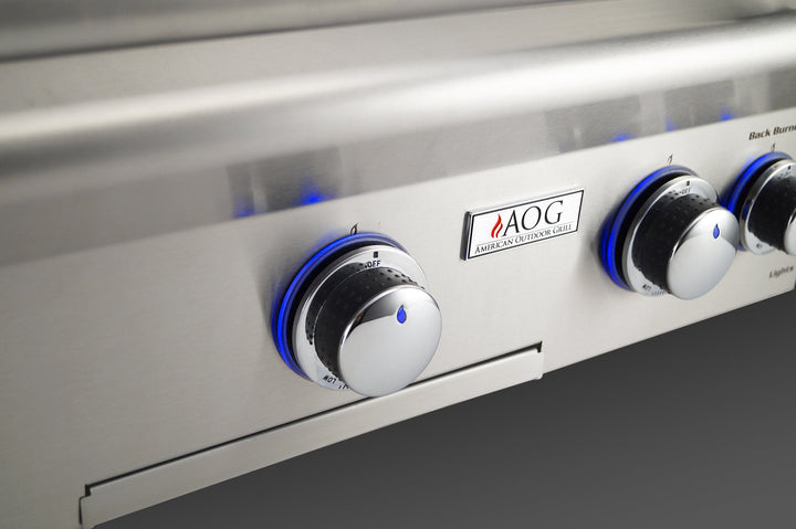 AOG Grills - 24" In-Ground Post Mounted Grill w/ Lights - 24NGL-00SP