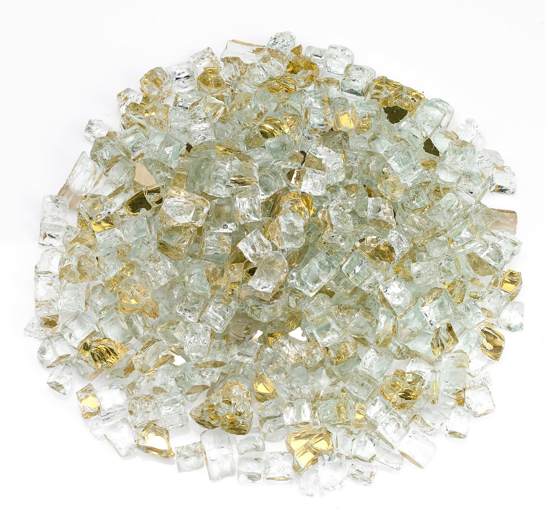AFG - 1/2" Gold Reflective Fire Glass - 10LB Jar