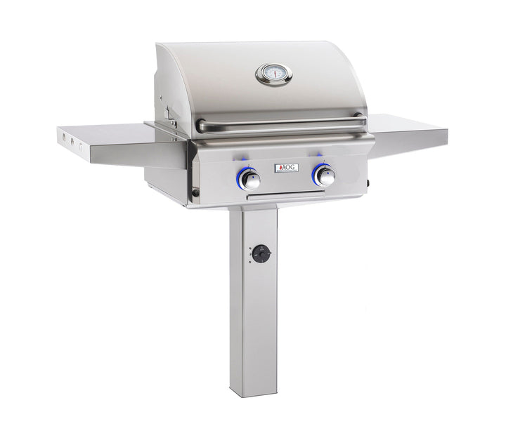 AOG Grills - 24" In-Ground Post Mounted Grill w/ Lights - 24NGL-00SP
