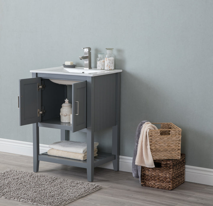 Legion Furniture WLF6023 Series KD 24" Single Sink Vanity in White Gray