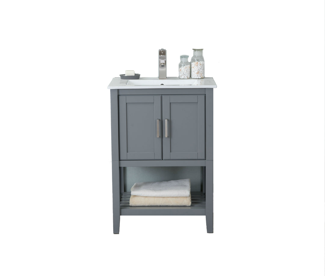 Legion Furniture WLF6023 Series KD 24" Single Sink Vanity in White Gray