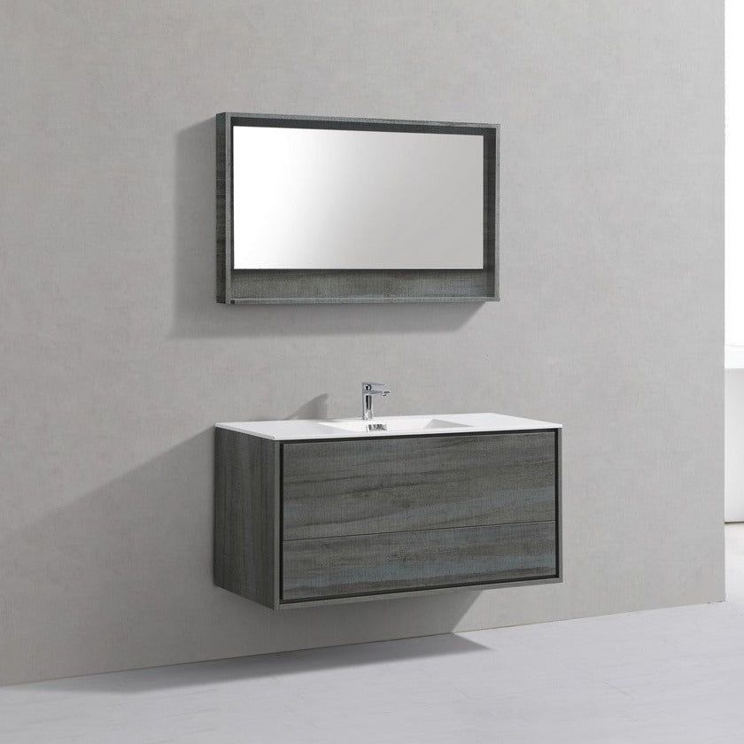 KubeBath 48" Single Sink Ocean Gray Wall Mount Modern Bathroom Vanity DL48S-BE