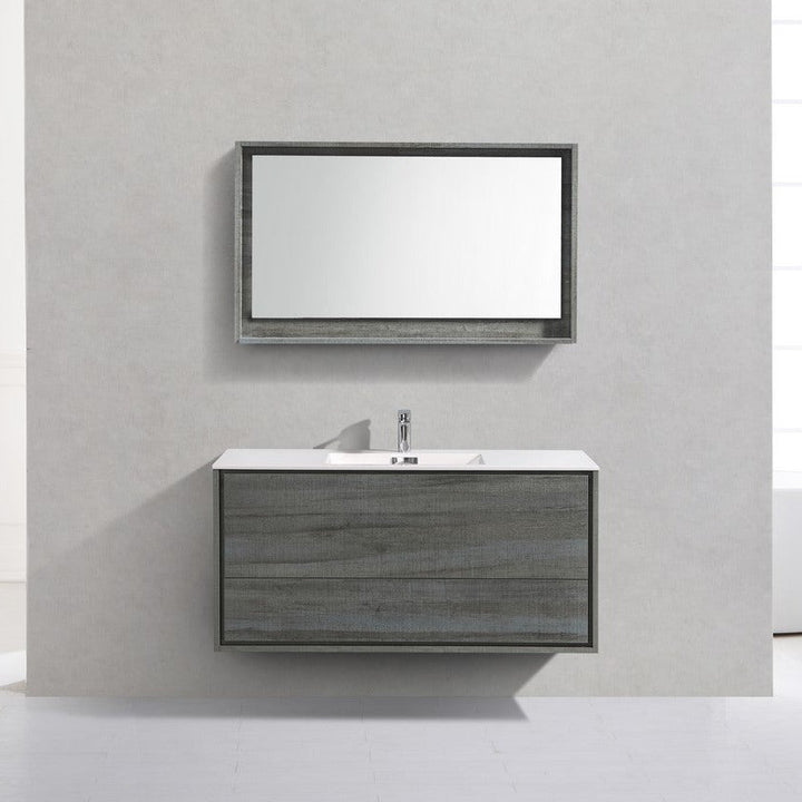 KubeBath 48" Single Sink Ocean Gray Wall Mount Modern Bathroom Vanity DL48S-BE