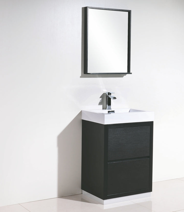 KubeBath Bliss 24" Black Free Standing Modern Bathroom Vanity FMB24-BK