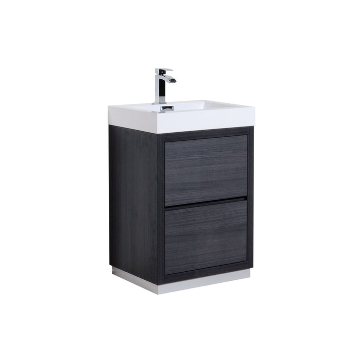 KubeBath Bliss 24" Gray Oak Free Standing Modern Bathroom Vanity FMB24-GO