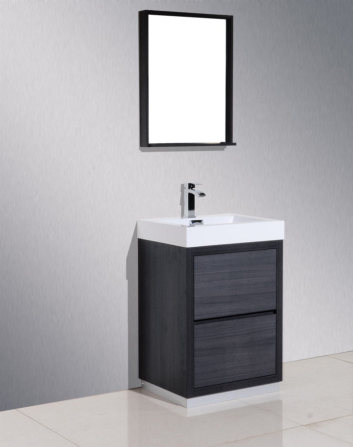 KubeBath Bliss 24" Gray Oak Free Standing Modern Bathroom Vanity FMB24-GO