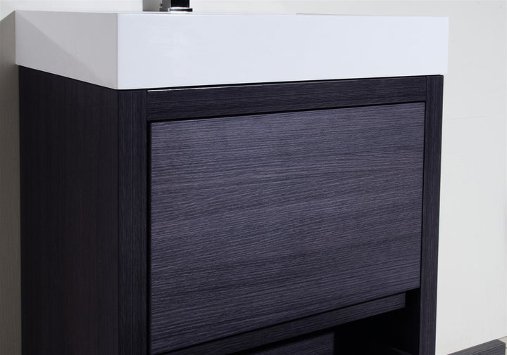 KubeBath Bliss 24" Gray Oak Free Standing Modern Bathroom Vanity FMB24-GO