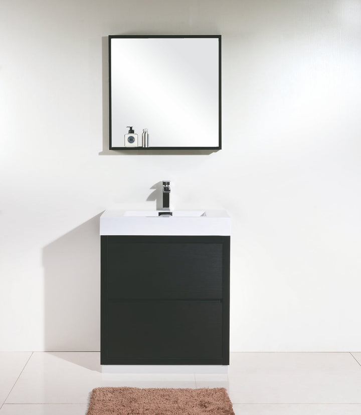 KubeBath Bliss 30" Black Free Standing Modern Bathroom Vanity FMB30-BK
