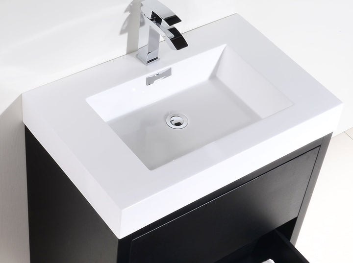 KubeBath Bliss 30" Black Free Standing Modern Bathroom Vanity FMB30-BK