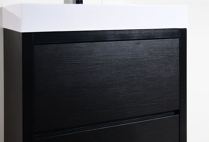 KubeBath Bliss 30" Black Free Standing Modern Bathroom Vanity FMB30-BK